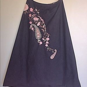 Vtg Anthropology Odille Midi Skirt